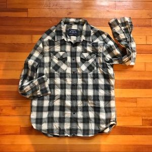 AMERICAN EAGLE “Vintage Fit” PEARL SNAP Button-Up